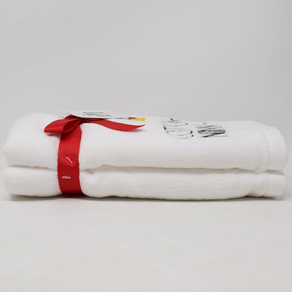 Rae Dunn Elf Cotton Headed Ninny Muggins Hand Towels Set of 2 New Cotton White - Picture 6 of 13